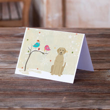 Load image into Gallery viewer, Christmas Presents between Friends Labrador Retriever - Yellow Greeting Cards -  Blank Note Cards – 8-Pack of Artist-Designed Cards with Envelopes