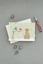 Load image into Gallery viewer, Christmas Presents between Friends Labrador Retriever - Yellow Greeting Cards -  Blank Note Cards – 8-Pack of Artist-Designed Cards with Envelopes