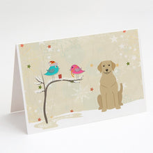 Load image into Gallery viewer, Christmas Presents between Friends Labrador Retriever - Yellow Greeting Cards -  Blank Note Cards – 8-Pack of Artist-Designed Cards with Envelopes