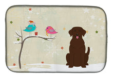 Load image into Gallery viewer, Christmas Presents between Friends Chocolate Labrador Dish Drying Mat – Absorbent, Artistic Kitchen Essentials BB2528DDM