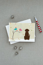 Load image into Gallery viewer, Christmas Presents between Friends Labrador Retriever - Chocolate Greeting Cards -  Blank Note Cards – 8-Pack of Artist-Designed Cards with Envelopes