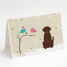 Load image into Gallery viewer, Christmas Presents between Friends Labrador Retriever - Chocolate Greeting Cards -  Blank Note Cards – 8-Pack of Artist-Designed Cards with Envelopes