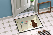 Load image into Gallery viewer, Christmas Presents between Friends Chocolate Labrador Doormat - 24x36 Decorative Floor Mat – Indoor/Outdoor Rug with Artistic Flair BB2528JMAT