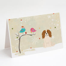 Load image into Gallery viewer, Christmas Presents between Friends Cavalier King Charles Spaniel Greeting Cards -  Blank Note Cards – 8-Pack of Artist-Designed Cards with Envelopes