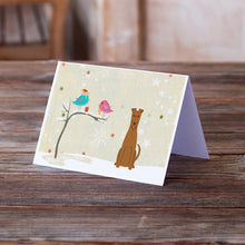 Load image into Gallery viewer, Christmas Presents between Friends Irish Terrier Greeting Cards -  Blank Note Cards – 8-Pack of Artist-Designed Cards with Envelopes
