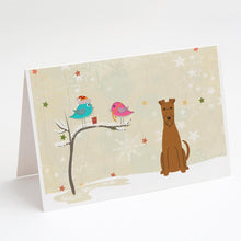Load image into Gallery viewer, Christmas Presents between Friends Irish Terrier Greeting Cards -  Blank Note Cards – 8-Pack of Artist-Designed Cards with Envelopes