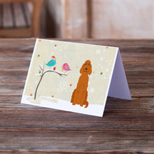 Load image into Gallery viewer, Christmas Presents between Friends Irish Setter Greeting Cards -  Blank Note Cards – 8-Pack of Artist-Designed Cards with Envelopes