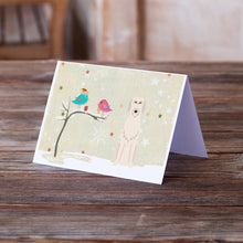 Load image into Gallery viewer, Christmas Presents between Friends Irish Wolfhound Greeting Cards -  Blank Note Cards – 8-Pack of Artist-Designed Cards with Envelopes