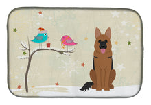 Load image into Gallery viewer, Christmas Presents between Friends German Shepherd Dish Drying Mat – Absorbent, Artistic Kitchen Essentials BB2539DDM