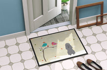 Load image into Gallery viewer, Christmas Presents between Friends Poodle Silver Doormat - 24x36 Decorative Floor Mat – Indoor/Outdoor Rug with Artistic Flair BB2540JMAT