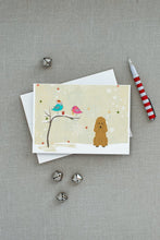 Load image into Gallery viewer, Christmas Presents between Friends Poodle - Tan Greeting Cards -  Blank Note Cards – 8-Pack of Artist-Designed Cards with Envelopes