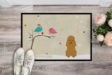 Load image into Gallery viewer, Christmas Presents between Friends Poodle Tan Doormat - 24x36 Decorative Floor Mat – Indoor/Outdoor Rug with Artistic Flair BB2541JMAT