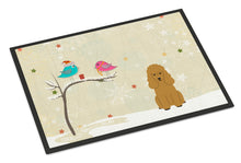 Load image into Gallery viewer, Christmas Presents between Friends Poodle Tan Doormat - 24x36 Decorative Floor Mat – Indoor/Outdoor Rug with Artistic Flair BB2541JMAT