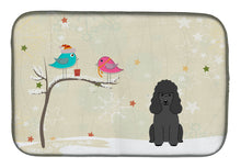 Load image into Gallery viewer, Christmas Presents between Friends Poodle Black Dish Drying Mat – Absorbent, Artistic Kitchen Essentials BB2543DDM
