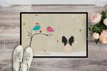 Load image into Gallery viewer, Christmas Presents between Friends Papillon Black White Doormat - 24x36 Decorative Floor Mat – Indoor/Outdoor Rug with Artistic Flair BB2548JMAT