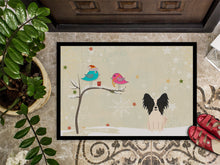 Load image into Gallery viewer, Christmas Presents between Friends Papillon Black White Doormat - 24x36 Decorative Floor Mat – Indoor/Outdoor Rug with Artistic Flair BB2548JMAT