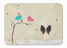 Load image into Gallery viewer, Christmas Presents between Friends Papillon Black White Machine Washable Memory Foam Mat BB2548RUG