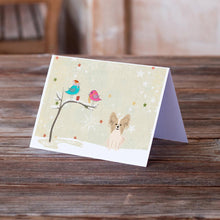 Load image into Gallery viewer, Christmas Presents between Friends Papillon - Sable and White Greeting Cards -  Blank Note Cards – 8-Pack of Artist-Designed Cards with Envelopes