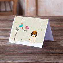 Load image into Gallery viewer, Christmas Presents between Friends Petit Basset Griffon Vend?en Greeting Cards -  Blank Note Cards – 8-Pack of Artist-Designed Cards with Envelopes