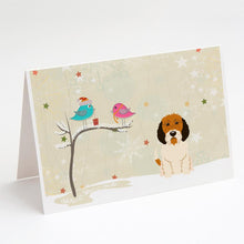Load image into Gallery viewer, Christmas Presents between Friends Petit Basset Griffon Vend?en Greeting Cards -  Blank Note Cards – 8-Pack of Artist-Designed Cards with Envelopes