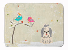 Load image into Gallery viewer, Christmas Presents between Friends Shih Tzu Silver White Machine Washable Memory Foam Mat BB2557RUG