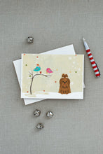 Load image into Gallery viewer, Christmas Presents between Friends Shih Tzu - Chocolate Greeting Cards -  Blank Note Cards – 8-Pack of Artist-Designed Cards with Envelopes