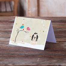 Load image into Gallery viewer, Christmas Presents between Friends Shih Tzu - Black and White Greeting Cards -  Blank Note Cards – 8-Pack of Artist-Designed Cards with Envelopes