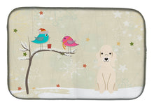 Load image into Gallery viewer, Christmas Presents between Friends Bedlington Terrier Sandy Dish Drying Mat – Absorbent, Artistic Kitchen Essentials BB2563DDM