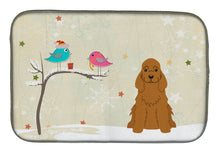Load image into Gallery viewer, Christmas Presents between Friends Cocker Spaniel Red Dish Drying Mat – Absorbent, Artistic Kitchen Essentials BB2567DDM