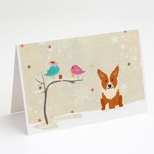 Load image into Gallery viewer, Christmas Presents between Friends Corgi Greeting Cards -  Blank Note Cards – 8-Pack of Artist-Designed Cards with Envelopes