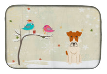 Load image into Gallery viewer, Christmas Presents between Friends Wire Fox Terrier Dish Drying Mat – Absorbent, Artistic Kitchen Essentials BB2573DDM