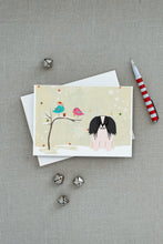 Load image into Gallery viewer, Christmas Presents between Friends Pekingese - Black and White Greeting Cards -  Blank Note Cards – 8-Pack of Artist-Designed Cards with Envelopes
