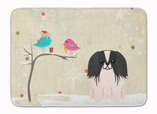 Load image into Gallery viewer, Christmas Presents between Friends Pekingnese Black White Machine Washable Memory Foam Mat BB2577RUG