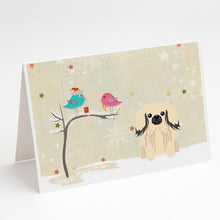 Load image into Gallery viewer, Christmas Presents between Friends Pekingese - Cream Greeting Cards -  Blank Note Cards – 8-Pack of Artist-Designed Cards with Envelopes