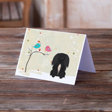 Load image into Gallery viewer, Christmas Presents between Friends Pekingese - Black Greeting Cards -  Blank Note Cards – 8-Pack of Artist-Designed Cards with Envelopes