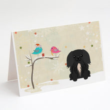 Load image into Gallery viewer, Christmas Presents between Friends Pekingese - Black Greeting Cards -  Blank Note Cards – 8-Pack of Artist-Designed Cards with Envelopes