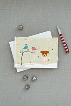 Load image into Gallery viewer, Christmas Presents between Friends Jack Russell Terrier Greeting Cards -  Blank Note Cards – 8-Pack of Artist-Designed Cards with Envelopes