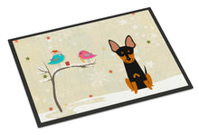 Load image into Gallery viewer, Christmas Presents between Friends English Toy Terrier Doormat - 24x36 Decorative Floor Mat – Indoor/Outdoor Rug with Artistic Flair BB2581JMAT
