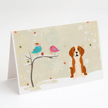 Load image into Gallery viewer, Christmas Presents between Friends English Foxhound Greeting Cards -  Blank Note Cards – 8-Pack of Artist-Designed Cards with Envelopes