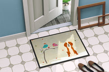 Load image into Gallery viewer, Christmas Presents between Friends English Foxhound Doormat - 24x36 Decorative Floor Mat – Indoor/Outdoor Rug with Artistic Flair BB2582JMAT