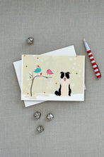 Load image into Gallery viewer, Christmas Presents between Friends Border Collie - Black and White Greeting Cards -  Blank Note Cards – 8-Pack of Artist-Designed Cards with Envelopes