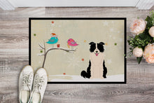 Load image into Gallery viewer, Christmas Presents between Friends Border Collie Black White Doormat - 24x36 Decorative Floor Mat – Indoor/Outdoor Rug with Artistic Flair BB2590JMAT