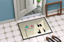 Load image into Gallery viewer, Christmas Presents between Friends Border Collie Black White Doormat - 24x36 Decorative Floor Mat – Indoor/Outdoor Rug with Artistic Flair BB2590JMAT