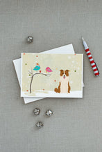 Load image into Gallery viewer, Christmas Presents between Friends Border Collie - Red and White Greeting Cards -  Blank Note Cards – 8-Pack of Artist-Designed Cards with Envelopes