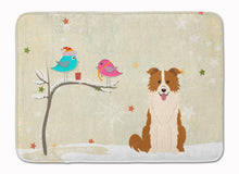 Load image into Gallery viewer, Christmas Presents between Friends Border Collie Red White Machine Washable Memory Foam Mat BB2591RUG