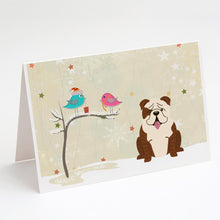 Load image into Gallery viewer, Christmas Presents between Friends English Bulldog Greeting Cards -  Blank Note Cards – 8-Pack of Artist-Designed Cards with Envelopes