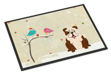 Load image into Gallery viewer, Christmas Presents between Friends English Bulldog Brindle White Doormat - 24x36 Decorative Floor Mat – Indoor/Outdoor Rug with Artistic Flair BB2593JMAT