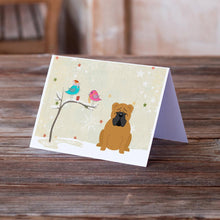 Load image into Gallery viewer, Christmas Presents between Friends English Bulldog - Red Greeting Cards -  Blank Note Cards – 8-Pack of Artist-Designed Cards with Envelopes