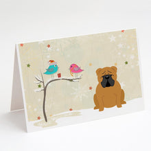 Load image into Gallery viewer, Christmas Presents between Friends English Bulldog - Red Greeting Cards -  Blank Note Cards – 8-Pack of Artist-Designed Cards with Envelopes
