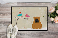 Load image into Gallery viewer, Christmas Presents between Friends English Bulldog Red Doormat - 24x36 Decorative Floor Mat – Indoor/Outdoor Rug with Artistic Flair BB2594JMAT